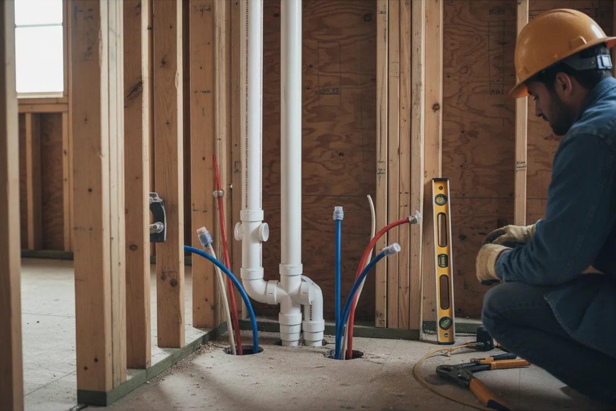 Drain and supply rough-in during Drain Cleaning in Kneeland